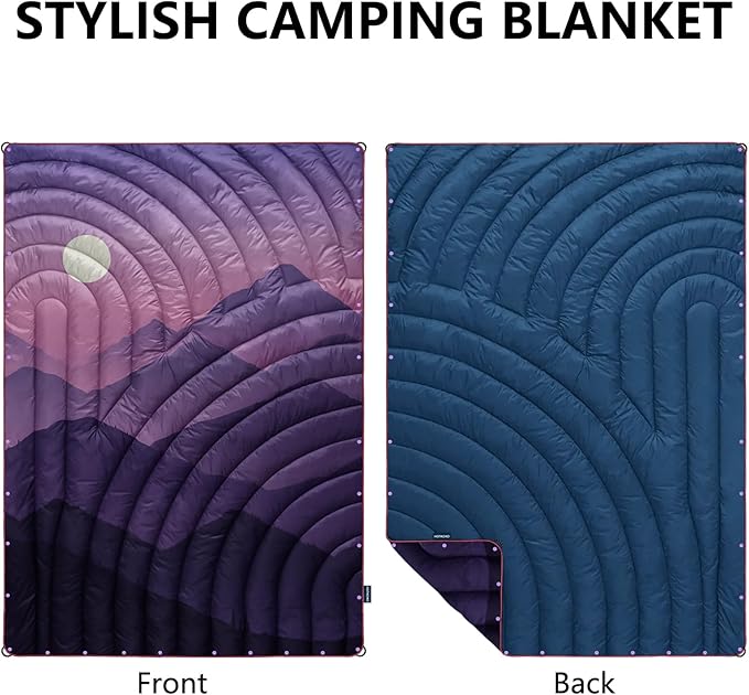 Camping Blanket,Puffy Printed Camping Blanket Lightweight Packable Outdoor Blanket for Camping,Traveling, Stadium, Hiking, Picnics