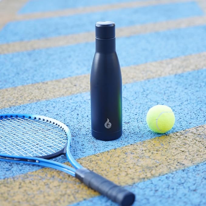 BJPKPK 25oz Insulated Stainless Steel Water Bottles Reusable Metal Travel Sports Water Bottle Keep Cold and Hot,Midnight Black