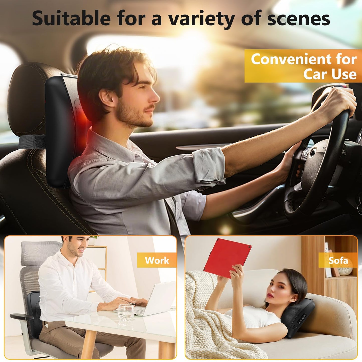 iKristin Back Massager,Back and Neck Massager with Heat,Shiatsu Deep Tissue Back Massager,Electric Massage Pillow for Shoulders,Legs,Foot,Body Muscle Relief,Neck Massager for Women/Men/Dad/Mom