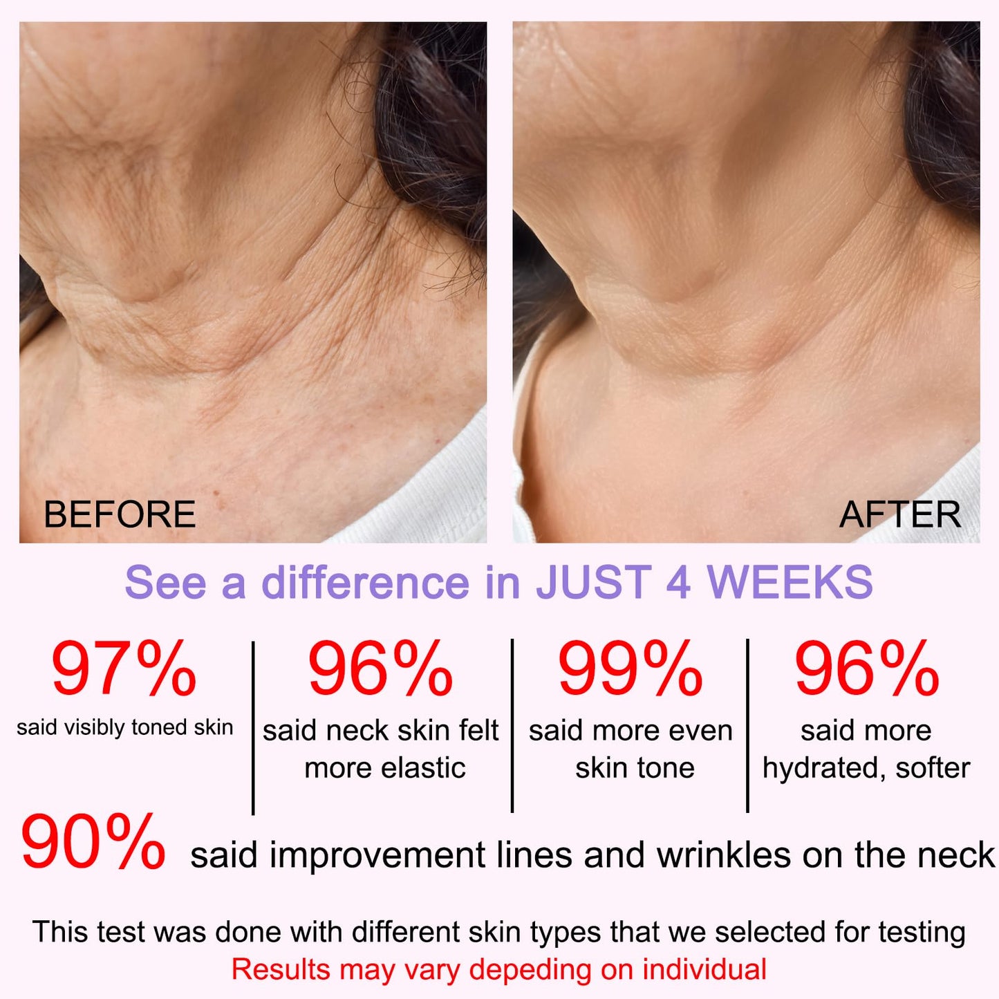 AH-8 Neck Firming Cream, Tighten Lift Neck Cream with Roller Massage for Neck Chest, Tightening Lifting Sagging Wrinkle Skin Care, Moisturizing, Collagen Retinol Lotion Korean Skincare for Women