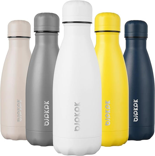 BJPKPK 12oz Insulated Stainless Steel Water Bottles Travel Sports Water Bottles Dishwasher Safe,White