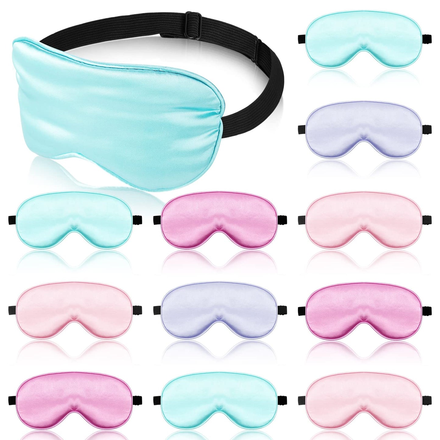 24 Pack Silk Eye Mask for Kids Smooth Soft Multicolor Blindfold with Adjustable Strap Lightweight Eye Cover Children Sleeping Mask Kids Sleep Shade Cover for Travel(Fresh Colors)