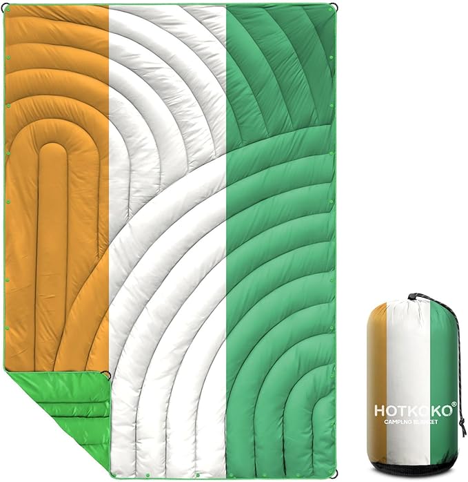 Camping Blanket,Puffy Printed Camp Blankets Lightweight Packable for Outdoor Camping,Traveling, Stadium, Hiking, Picnics