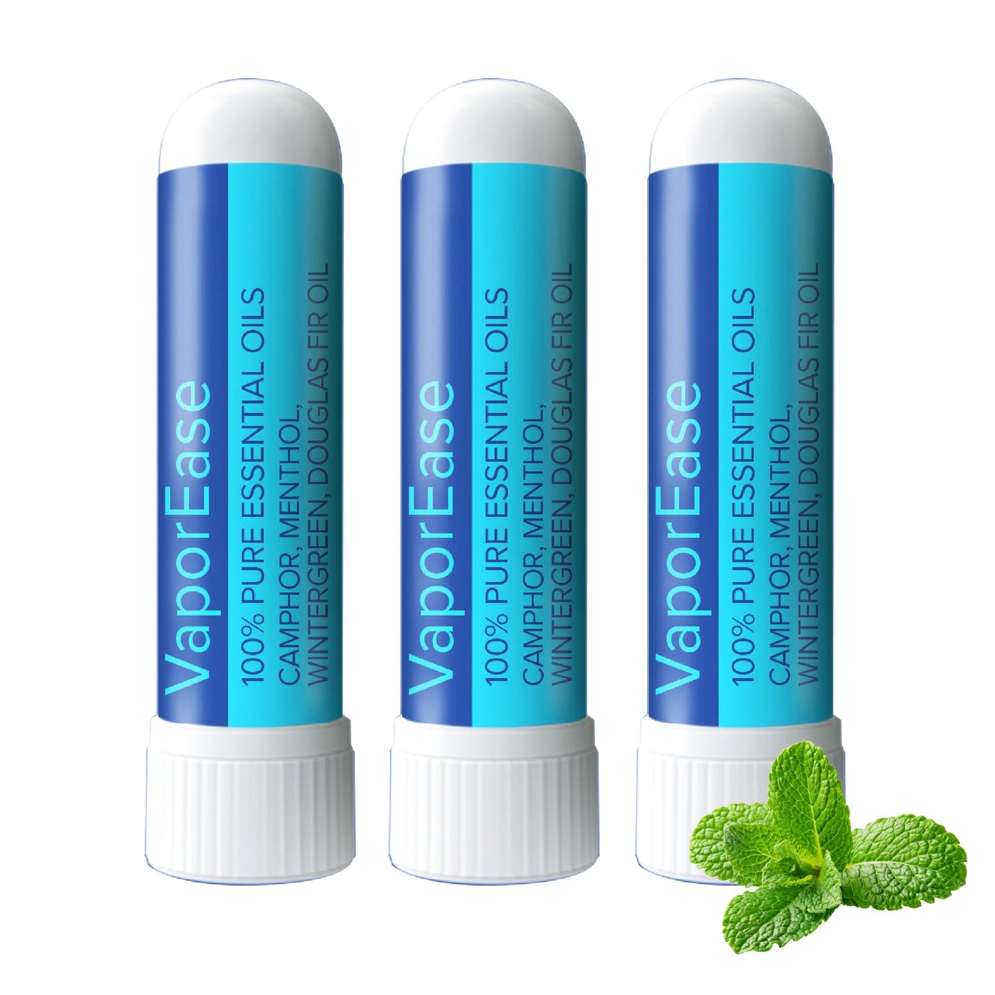 MOXE VaporEase, Portable Nasal Inhaler On-The-Go, Non-Medicated, Made in USA, Soothing and Refreshing Vapors, Menthol Scent, 3 Pack
