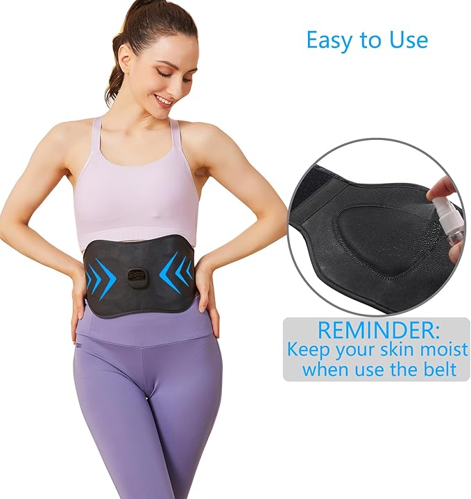 ABS Stimulator, EMS Muscle Stimulator, Ab Machine, Fitness Workout Equipment for Women and Men, Portable Muscle Toner for Abdomen, Black blue