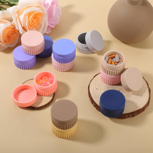 12 Pcs Small Silicone Cream Jars with Lids Travel Containers for Toiletries Mini Cosmetic Jars Refillable Travel Moisturizer Container for Makeup Face Body Hand Cream (0.7 Oz/ 20 ml)