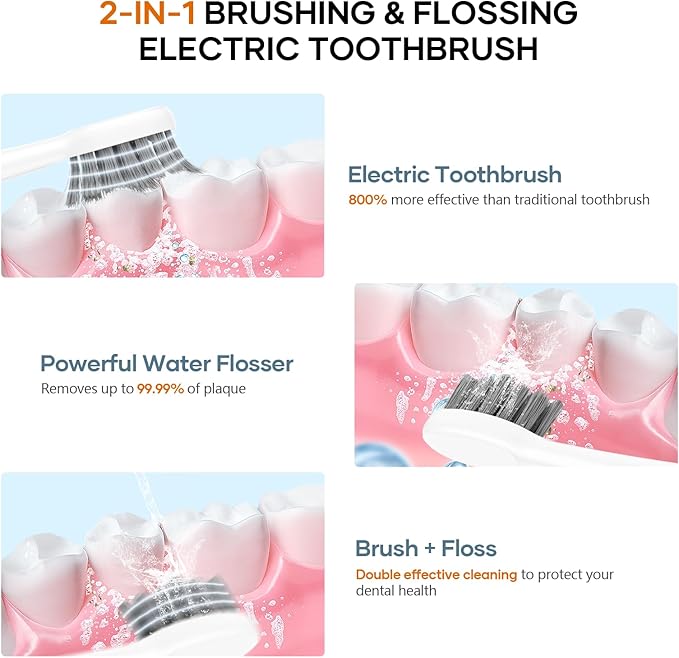 2-in-1 Electric Toothbrush with Water Flosser
