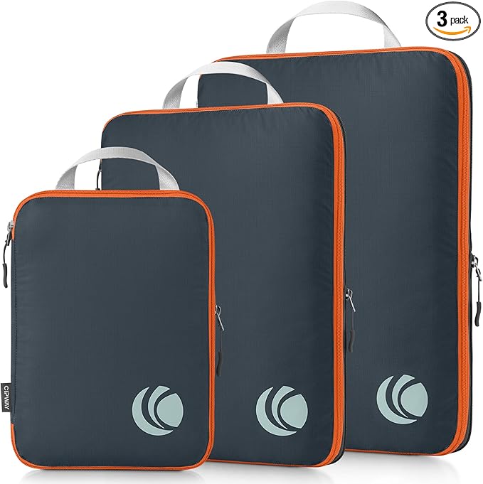 Cipway Compression Packing Cubes, Ultralight Luggage Organizer Bags, Travel Essentials for Carry on Suitcase (3 Piece,Gray)