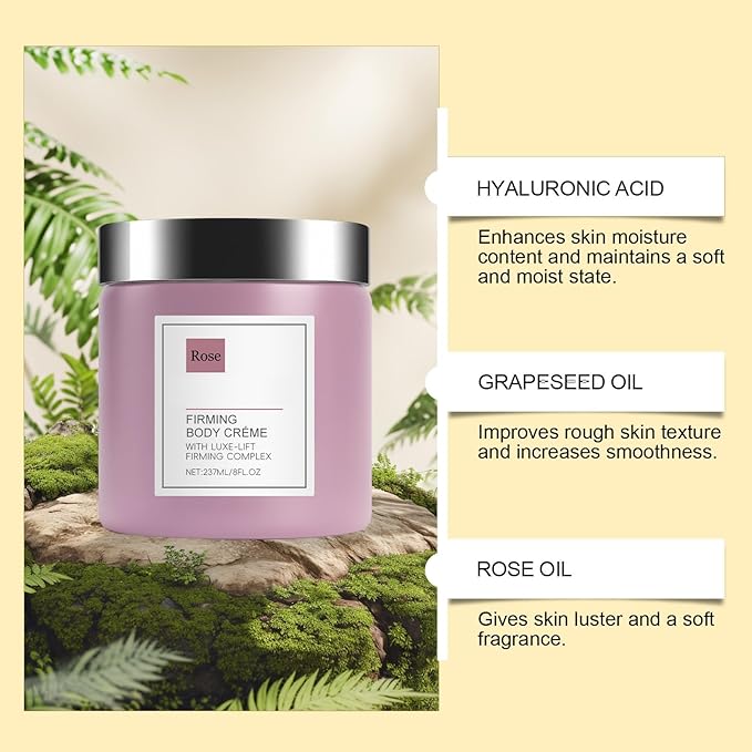 Champagne Lift Firming Body Cream, with Pink Pepperslim for Nourishes Skin Lift Firming Hydrating Cream (Rose)