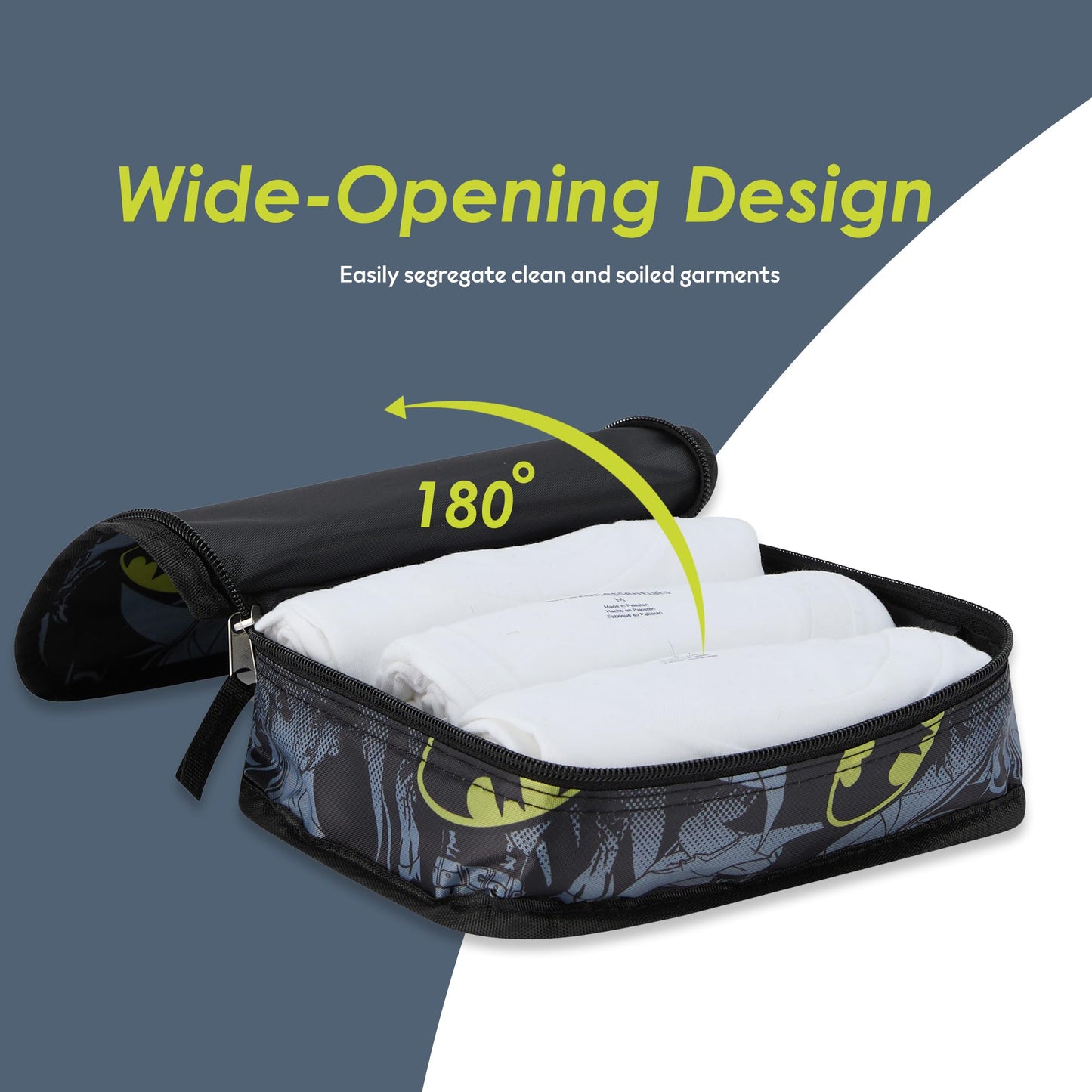 DC Comics Batman Packing Cube Set - Batman, Robin, Superman, Joker - 5 Piece Packing Cube Travel Essential - Luggage Organizer Set - For Kids,Teens,Adults