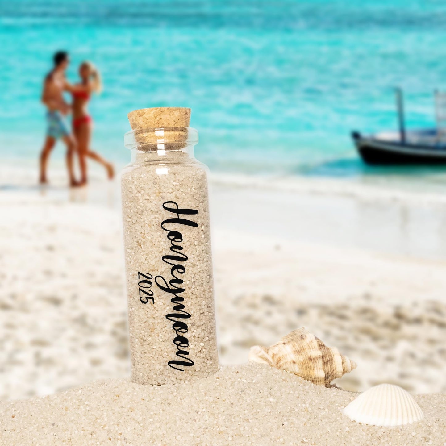 Honeymoon Sand Keepsake Jar, Wedding Gifts for Couples Unique 2023 Romantic Honeymoon Gifts for Newlywed Couple, Bride & Groom, Honeymoon Essentials, Bridal Shower Gifts, Wedding Registry Items
