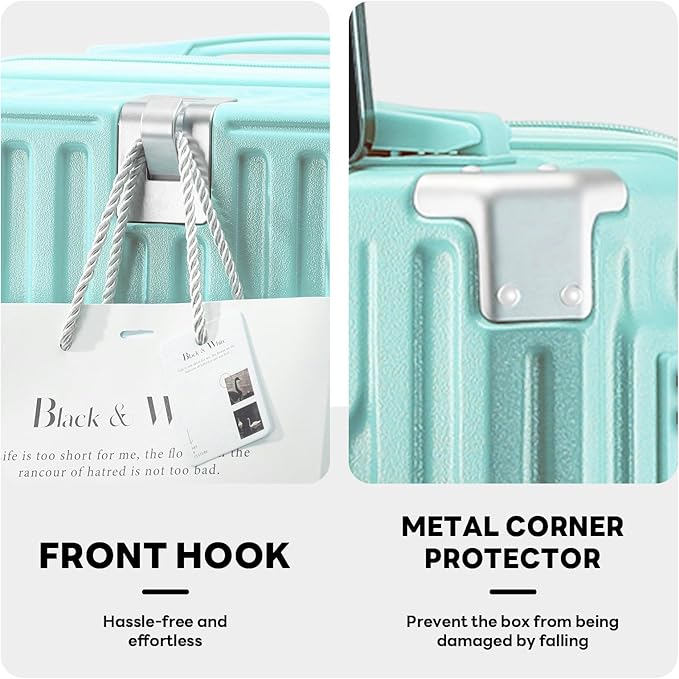 20 Inch Carry On Luggage With Cup Holder & USB Port, Airline Approved TSA-locked Luggage, Lightweight PC Material Travel Suitcase With 360° Spinner Wheel (14-20-24-28in Blue, 14-20-24-28in)