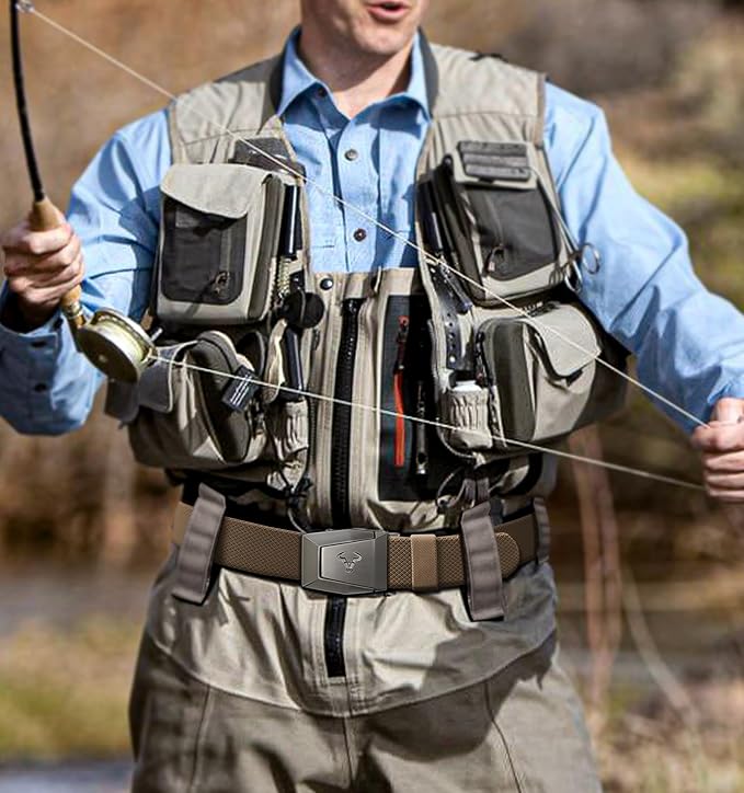 BULLIANT Men Belt 2 Pack,Nylon Web Holster Belt Stretch for Gift Men Outdoor Work Sports Hunting Hiking,Quick Release