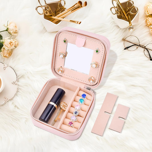 Travel Jewelry Case Box Organizer, Personalized Gifts for Women Wife Mom Aunt, Mothers Day Mom Gifts from Daughter Son, Bridal Shower Giftware for Women, Bridesmaid Proposal Unique Presents, Initial S