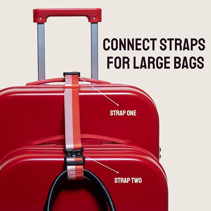 Cincha Add A Bag Luggage Strap Connectors - Connect Multiple Suitcases and Bags - Airport Travel Accessories - As Seen on Shark Tank - 2pcs (Jet)