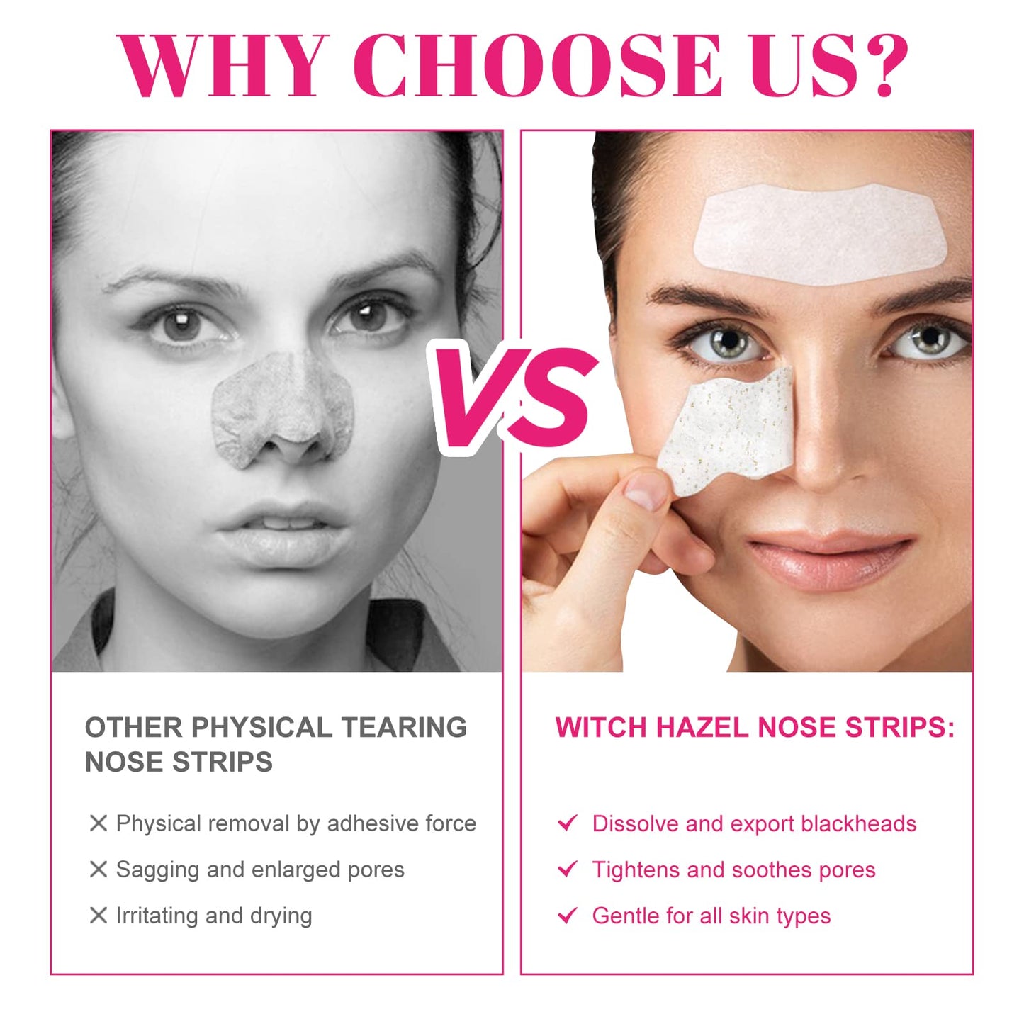 Blackhead Remover Nose Pore Strips for Deep Cleansing, Nose Pore Patches, Targets Pores & Pimples | Absorbs Oil Overnight, 90pcs Blackhead Remover Strip, Cruelty-Free | Facial Skin Care Products