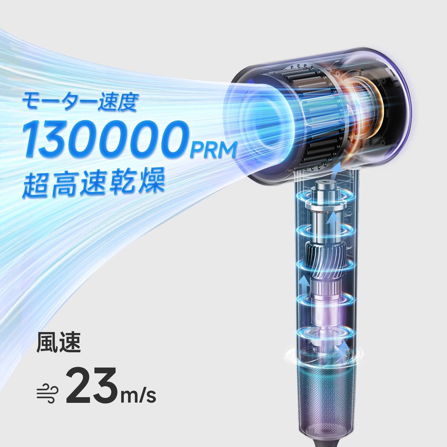 VTT Hair Dryer, 130000 RPM High Speed Blow Dryer for Fast Drying, Low Noise, Lightweight Design for Home & Travel Use, Perfect for Men, Women, and Professionals