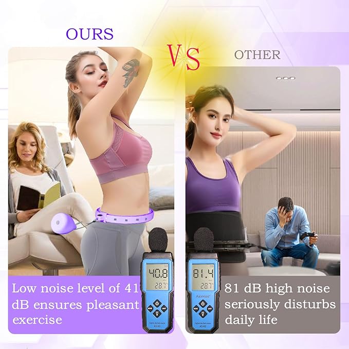 2025 New Silent Smart Weighted Fitness Hoop, Weighted Hula Circle Hoops for Adults Weight Loss,18 Detachable Links Waist 30"- 50", Exercise Hula for Women & Men