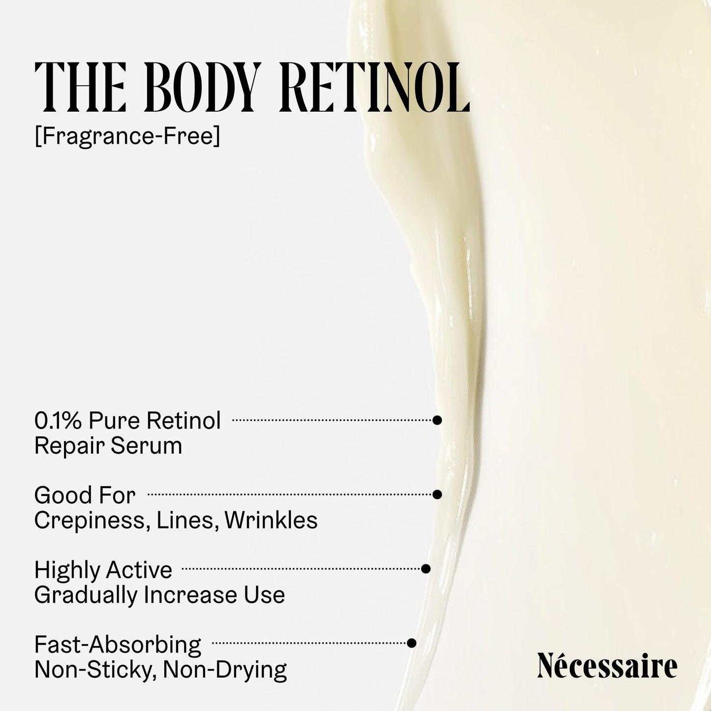 Nécessaire The Body Retinol - Firming Repair Serum + Retinol Body Lotion For Women & Men. Wrinkle + Line Prevention. 0.1% Pure + 10% AHA Crepey Skin Treatment. 5.1 oz