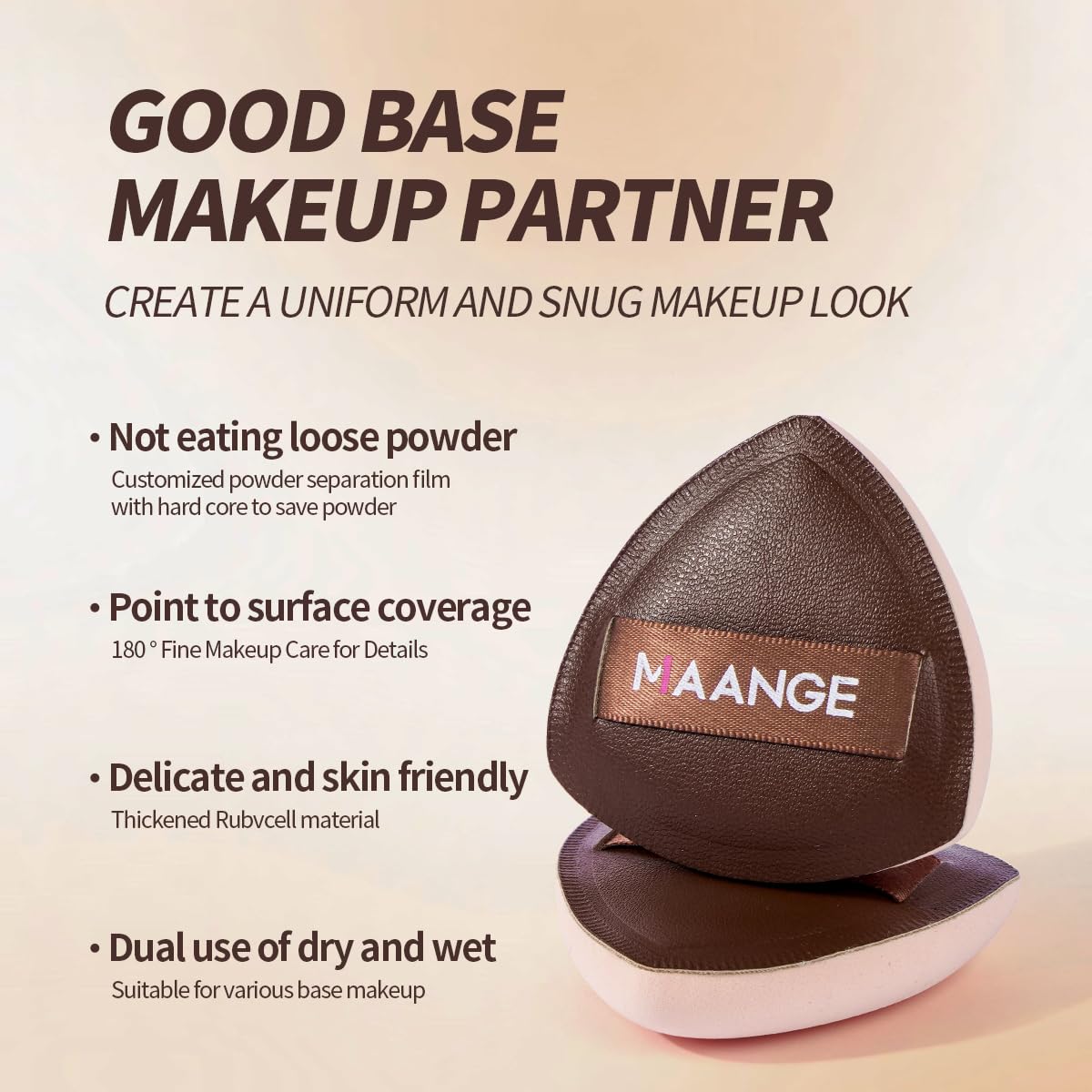 MAANGE 16PCS Makeup Brush Set Travel Makeup Brushes for Liquid Powder Contour Concealer Cream Cosmetics Blending Eyeshadow Eyeliner (Coffee)