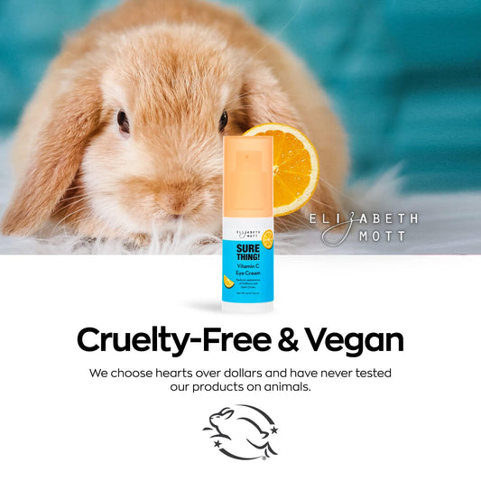 Elizabeth Mott Sure Thing Vitamin C Eye Cream – Hydrating & Brightening Eye Treatment for Dark Circles and Puffiness – Vegan, Fragrance-Free, Cruelty-Free Skincare – 15ml (0.5oz)