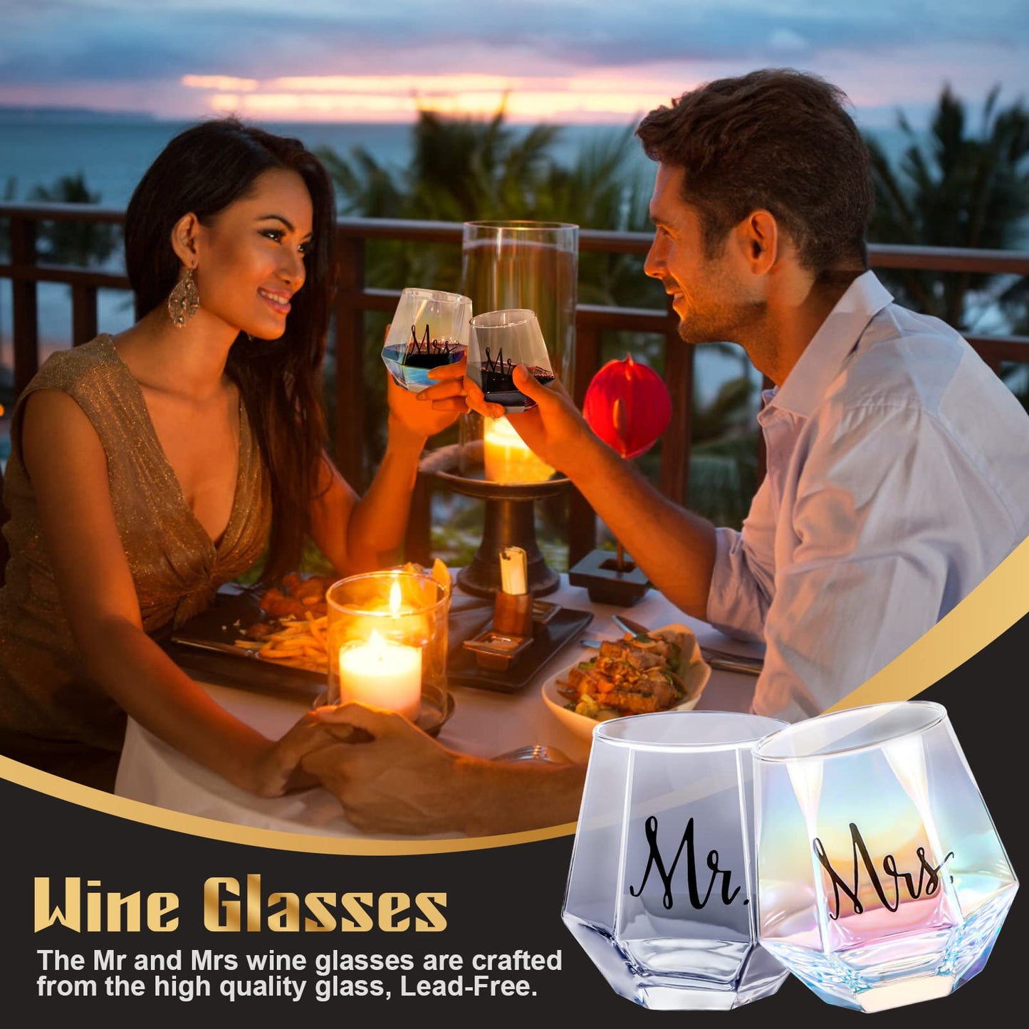 LIAVOEIZ Wedding Gifts Engagement Gifts Box Basket for Couples-Newlywed Marriage-Mr and Mrs Gifts- Bride To Be Gifts