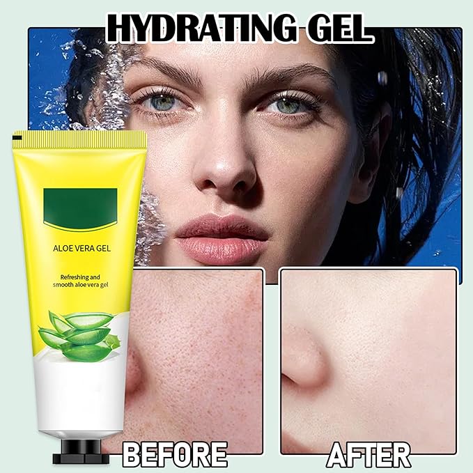 8Pcs Organic Aloe Vera Gel for After Sun Skin Care,Natural Moisturizing Aloe Vera Gel for Face & Body,Easy to Portable Face Moisturizer,Travel Size Pure Vera Aloe Gel for all Skin Types J