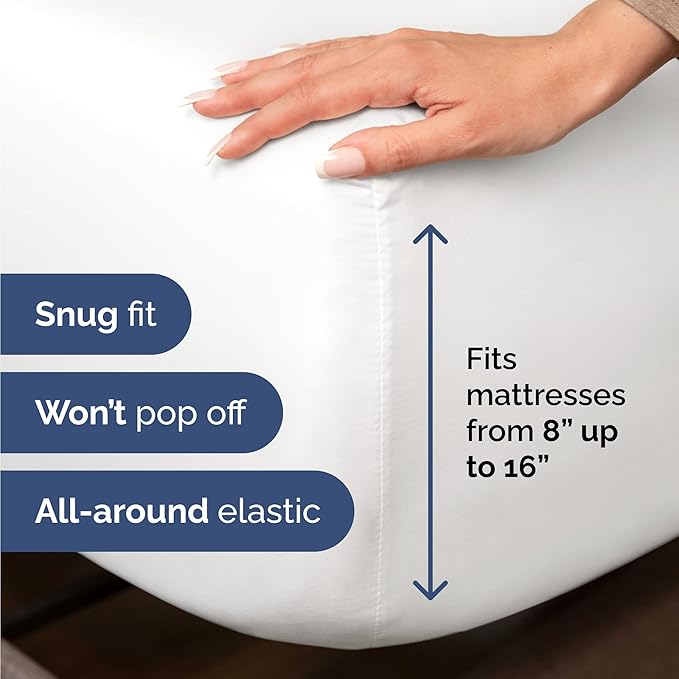 Bulk Case Pack of 16 Sheet Sets - (16) Complete Sheet Sets - Bulk Full Bedding - Wholesale Case Pack for Hotels, Spa & Airbnbs - Deep Pocket, Fade & Wrinkle Free - Cooling & Breathable - Full, White