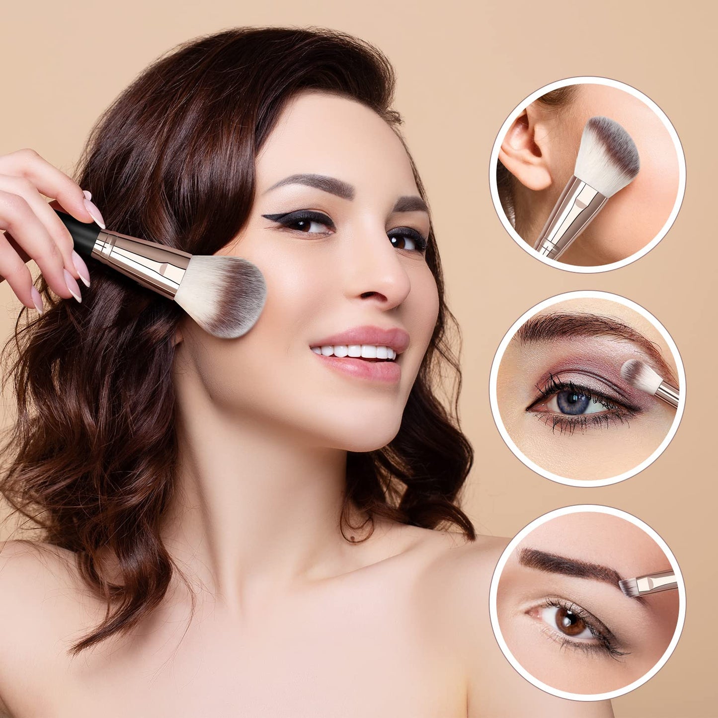 Makeup Brushes 11 Pcs Easy-taken Travel Makeup Brush Set Foundation Eye Shadows Blush Face Powder Concealer Mini Make up Brushes with Case (Black)