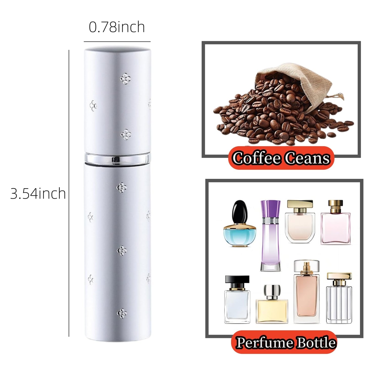 Generic Small Perfume Spray Bottle Cologne Spray Bottle Travel Perfume Atomizer Refillable Travel Cologne Spray Bottle 10ML Atomizer Mini Portable Dispenser - Dot Diamond Silver - Coffee Spray Bottle