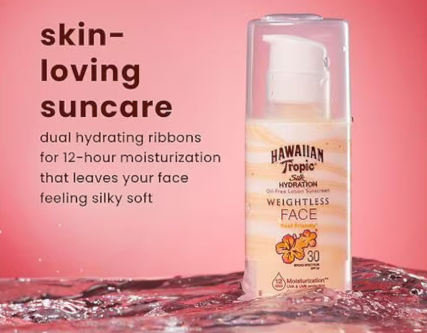 Hawaiian Tropic Weightless Hydration Lotion Sunscreen for Face SPF 30, 1.7oz (2 PACK) | Travel Size Sunscreen, Oil Free Face Sunscreen, Sunblock Face, Mini Sunscreen SPF 30, 1.7oz (1.7 fl. oz., 2)