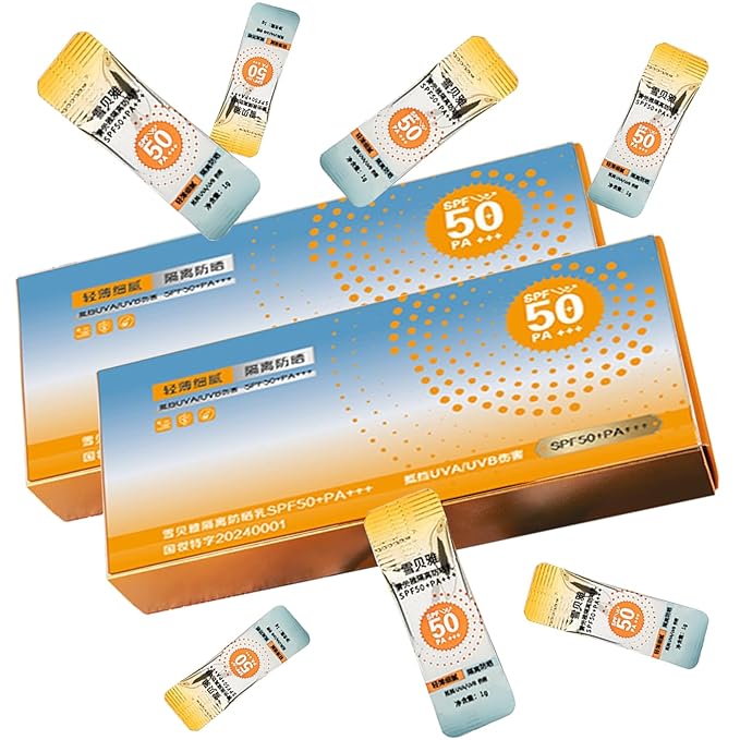 100PCS Mini Sunscreen SPF50+ - Travel Size Sunscreen Infused with Centella Asiatica Extract, Lightweight & Non-Greasy, waterproof - Perfect for Summer Party & Thank You Gifts - Mini Purse Essentials