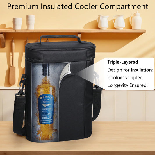 Hap Tim Wedding Gifts for Couples, Bridal Shower Gifts, Engagement Gifts for Newlyweds, Mr and Mrs gifts - Wine Cooler Bag Insulated Wine Carrier Tote with Tumblers, Bamboo Cheese Borad (13624-G1)