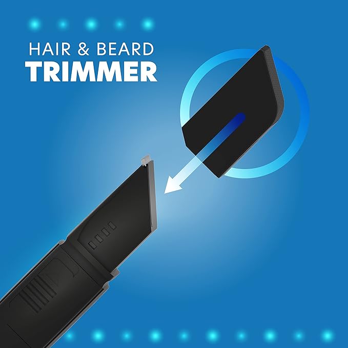 CHARGEWORX Groom Essentials All-in-One Hair and Beard Trimmer for Men - Face & Body Trimmer Kit with Precision Blades, Cordless, Battery-Operated