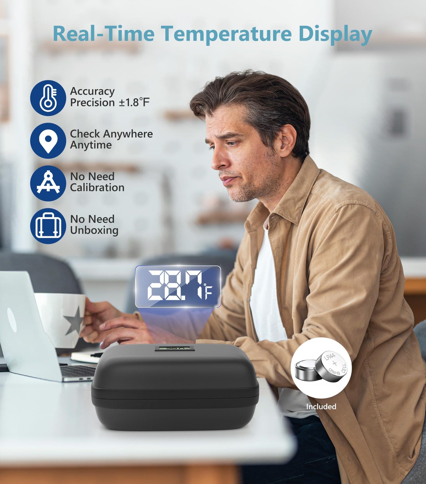 Insulin Cooler Travel Case with Temperature Display, TSA Approved Diabetic Cooling Bag for Insulin Pens and Supplies, Refrigerated Medicine Organizer with 2 Ice Packs