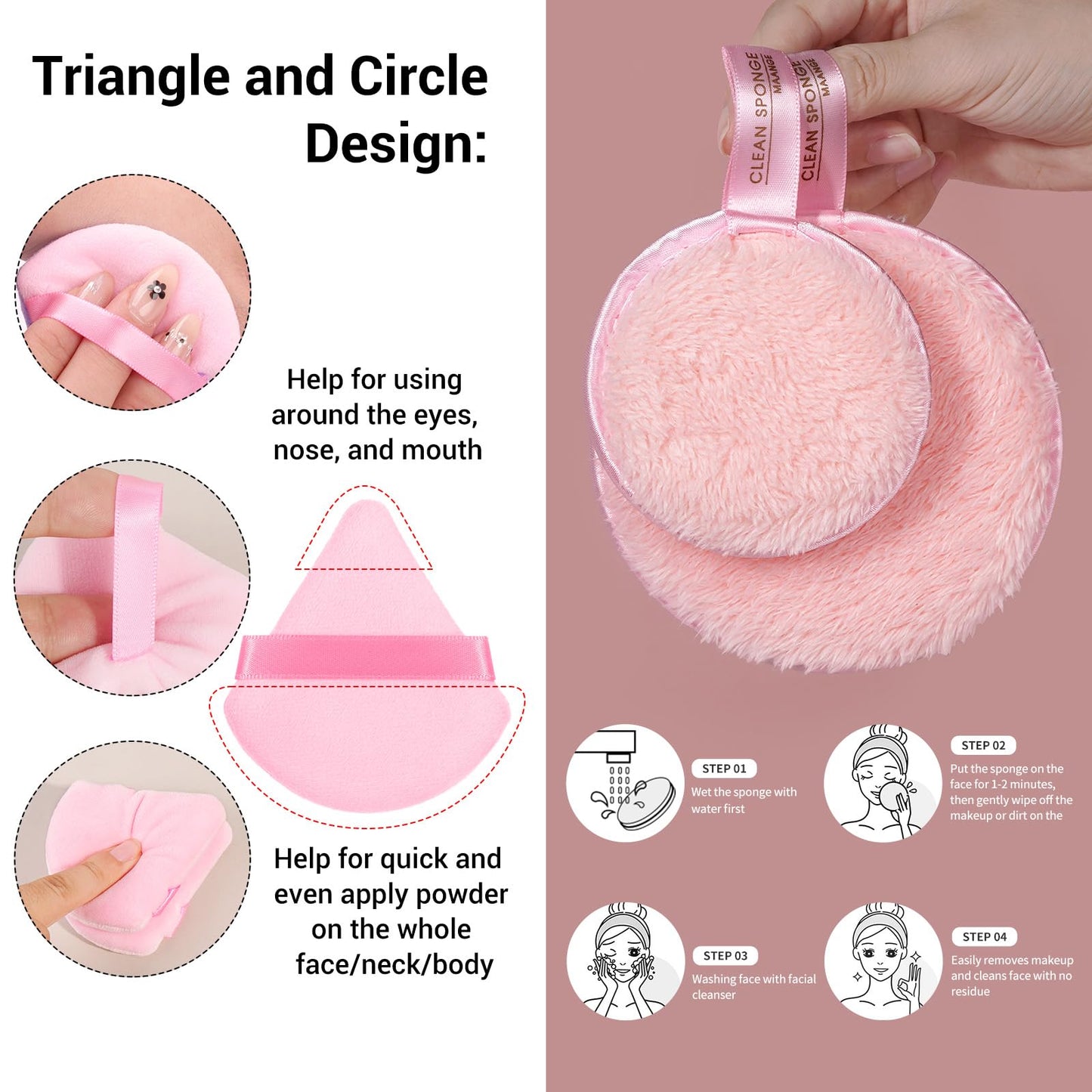 MAANGE Makeup Brush Set 51 PCS Professional Makeup Brushes for Foundation Powder Concealers Eye shadows Blending Blush Travel Make up Brush Kit (Pink)