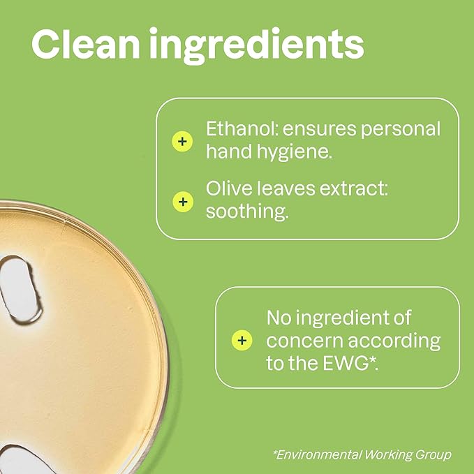 ATTITUDE Hand Sanitizer Spray for Adults and Kids, EWG Verified, Kills Bacteria and Germs, Vegan, Olive Leaves, 3.38 Fl Oz (Spray Bottle) (Pack of 6)