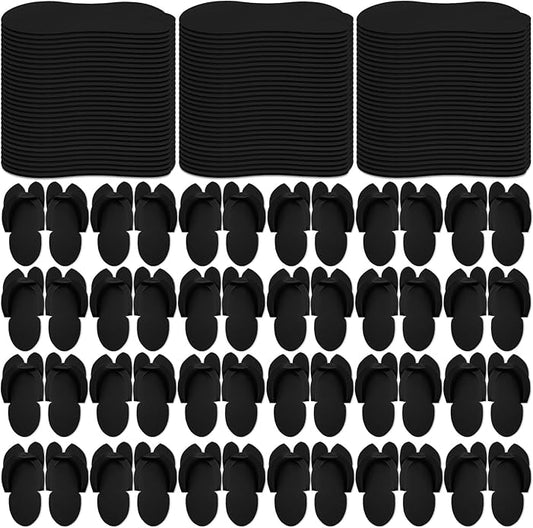 JaGely 90 Pairs Disposable Pedicure Slippers Bulk, Pedicure Flip Flops Disposable Anti Slip EVA Foam Spa Slippers Sandals for Guests Women Girls Kids Foot Bath Nail Salon Party Supplies