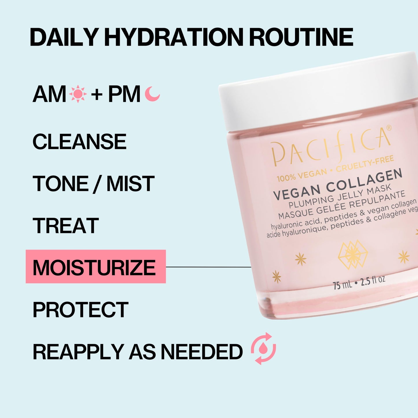 Pacifica Vegan Collagen Plumping Jelly Mask – Overnight Hydrating Face Mask with Vegan Collagen, Squalane & Hyaluronic Acid, Deep Moisture for Plump, Dewy Skin, Glass Skin Glow, Clean Beauty Skincare