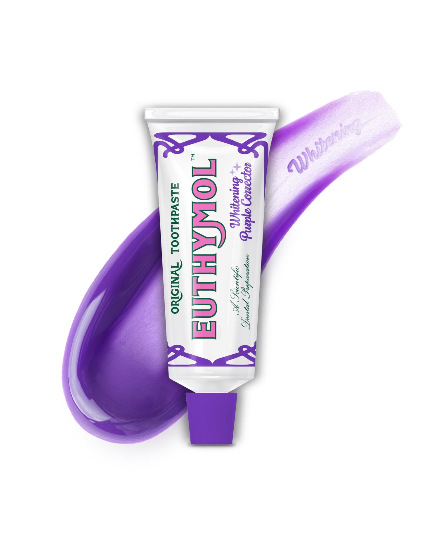 Euthymol Purple Whitening Toothpaste (3.7 fl oz) – for Yellow & Sensitive Teeth | Violet Tone-Up Formula, Instantly Brightens, 24H Stain Defense, Long-Lasting Fresh Breath