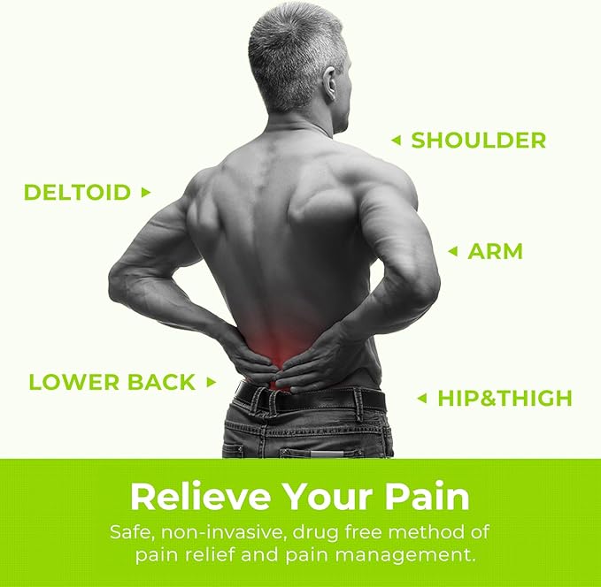 AUVON Dual Channel TENS Unit Muscle Stimulator Machine with 20 Modes, 2" and 2"x4" TENS Unit Electrode Pads (Blue)