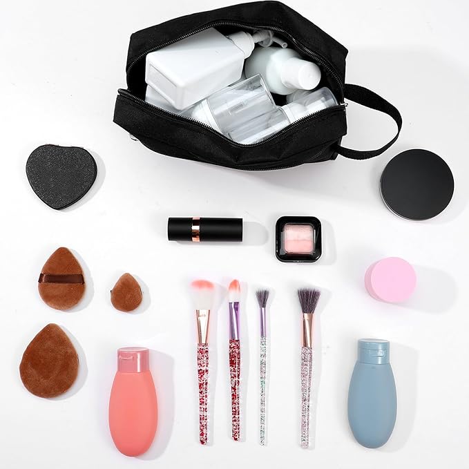 8 Pcs Travel Toiletry Bag for Women Men, Waterproof travel toiletries Bag, Hanging Cosmetic Bags with Handle, Shaving Kit Bags for Cosmetics Toiletries Accessories