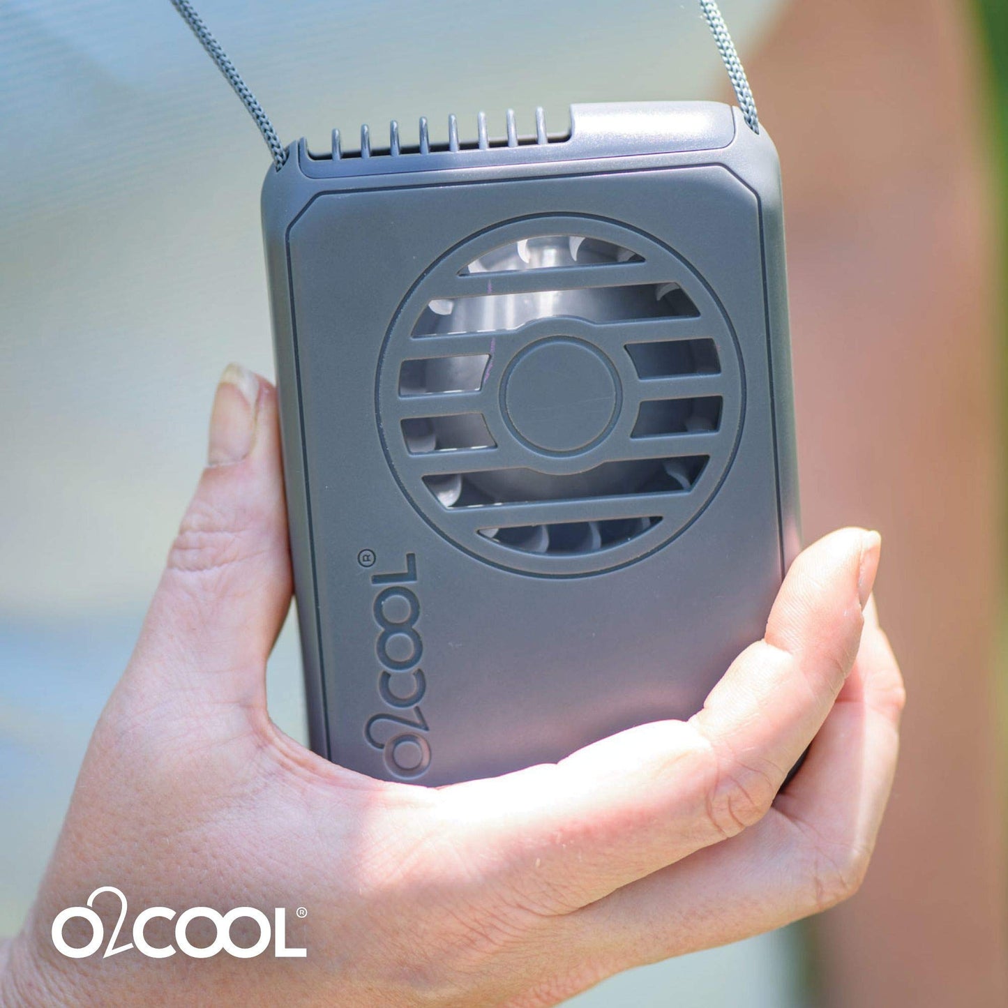 O2COOL Battery Powered Deluxe Necklace Fan For Personal Cooling With Adjustable Lanyard (Purple)