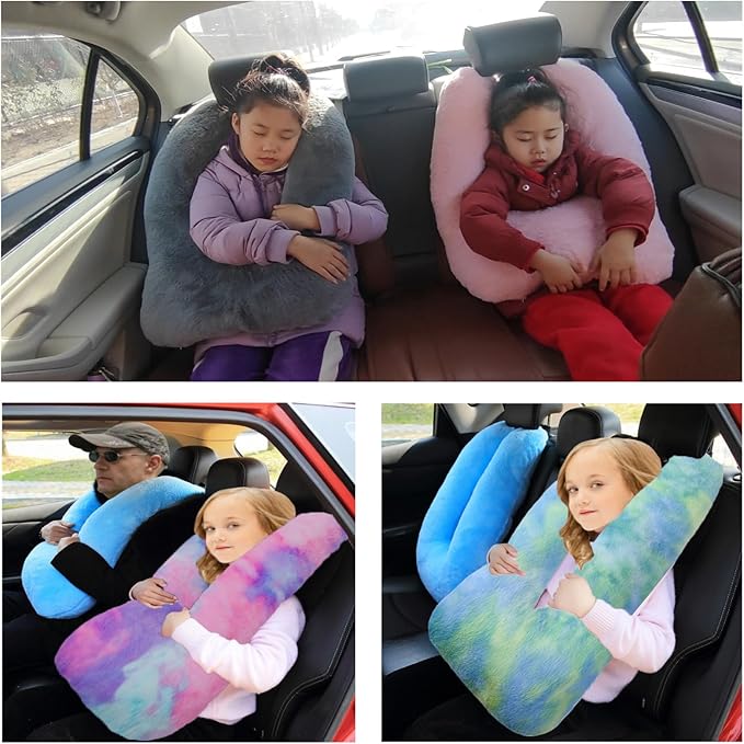 Travel Pillow Car Pillow Kid Car Sleeping The Sleeping Aid for Adults and Kids on Road Trips Kids Travel Pillow Colorful Purple