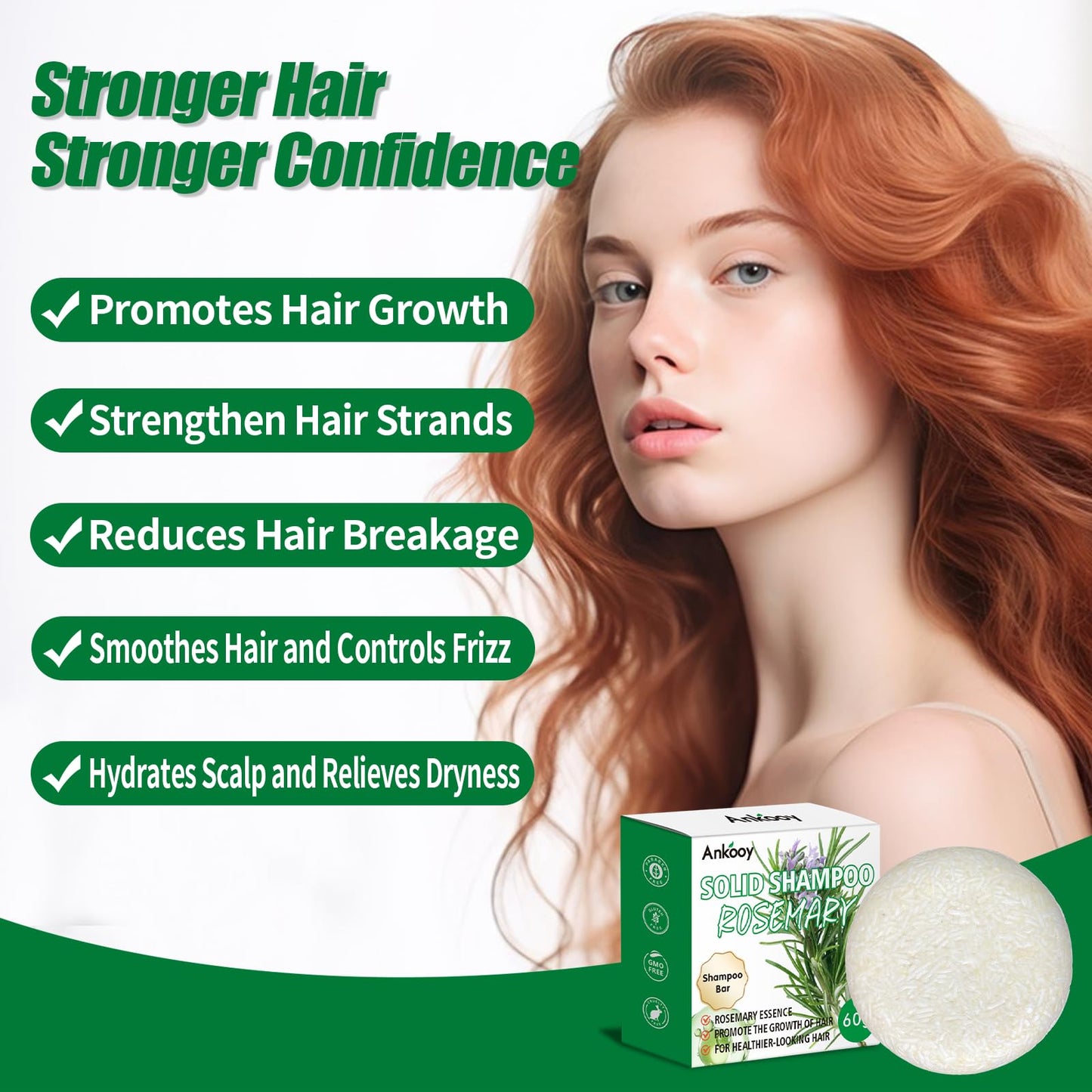 2 Pack Rosemary Oil Shampoo Bar,Natural Solid Hair Growth Soap Bars,Effective Cleansing Scalp Hair Loss Shampoo Bar,Organic Hair Oil Control,Strengthening,Thickening & Volumizing Soap for Hair