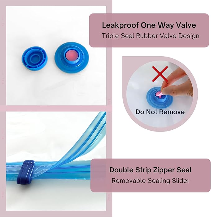 25 Pack Vacuum Storage Bags with Pump, Compression Space Saver for Comforter, Bedding, Blanket Storage, Vacuum Seal Bags for Clothing, Luggage and Closet Organizer