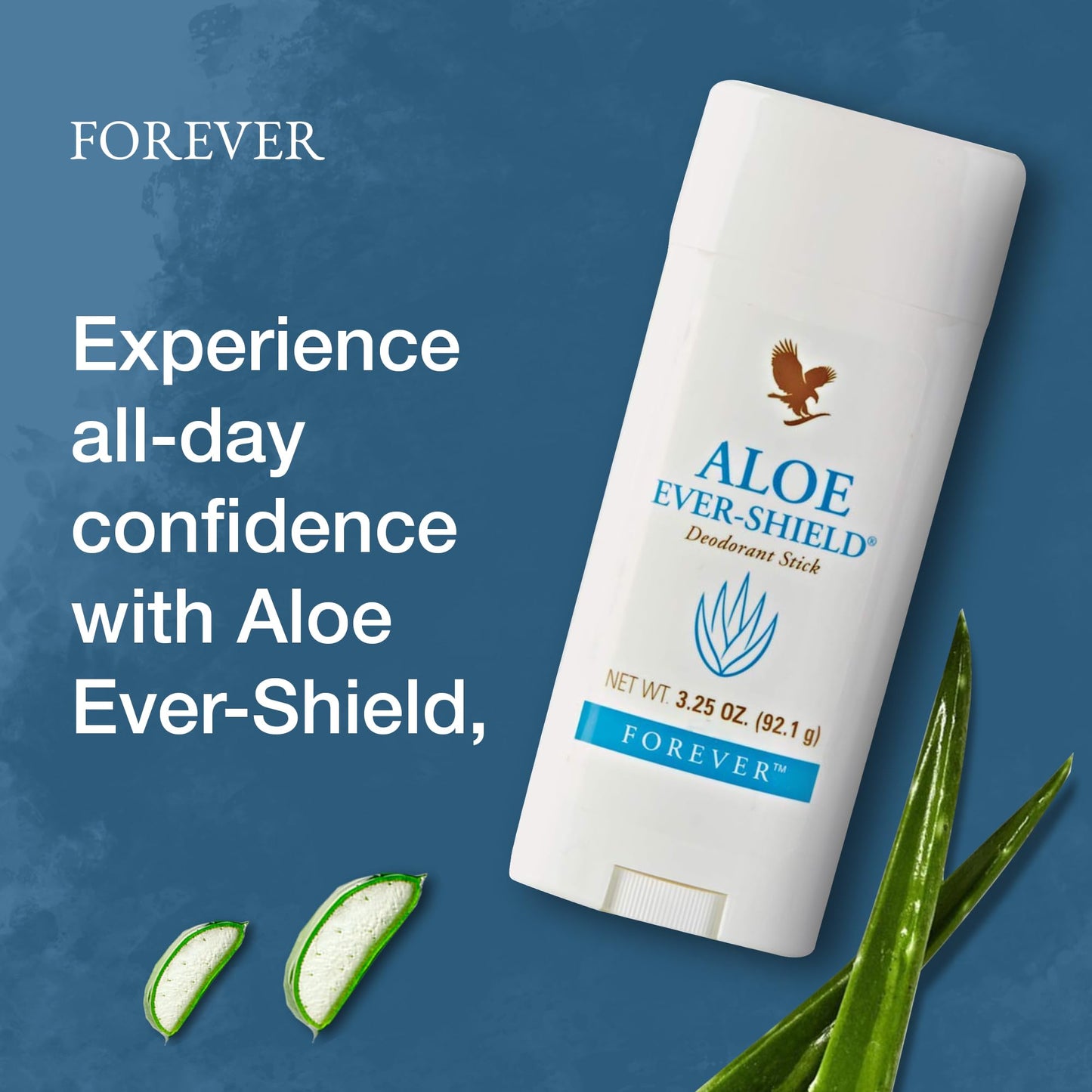 Forever Living - Aloe Ever-Shield - Aluminum-Free Deodorant with Soothing Aloe for Sensitive Skin - 3.25 oz Stick (Pack of 3)