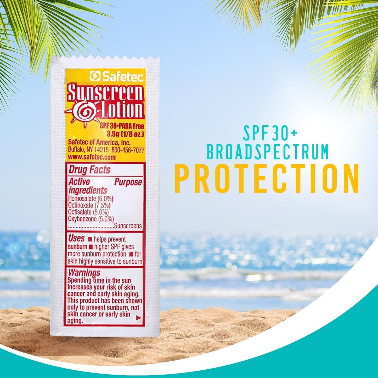 Safetec Sunscreen Lotion 53700 3.5 Gram Packets SPF 30 - (Box of 25)