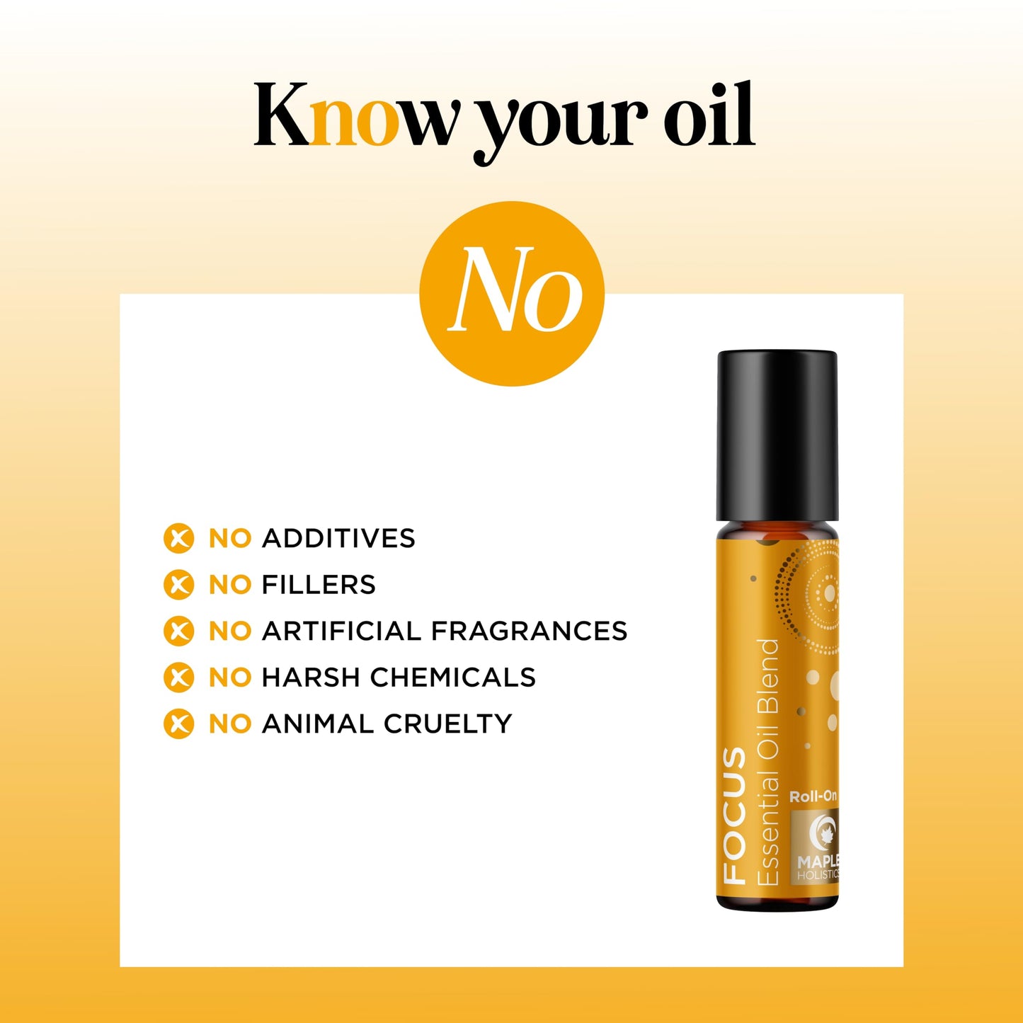 Focus Essential Oil Roll On - Aromatherapy Essential Oil Roller with Invigorating Pure Citrus and Mint Oils - Attention and Focus Essential Oil Blend with Eucalyptus Peppermint & Grapefruit (1 Pack)