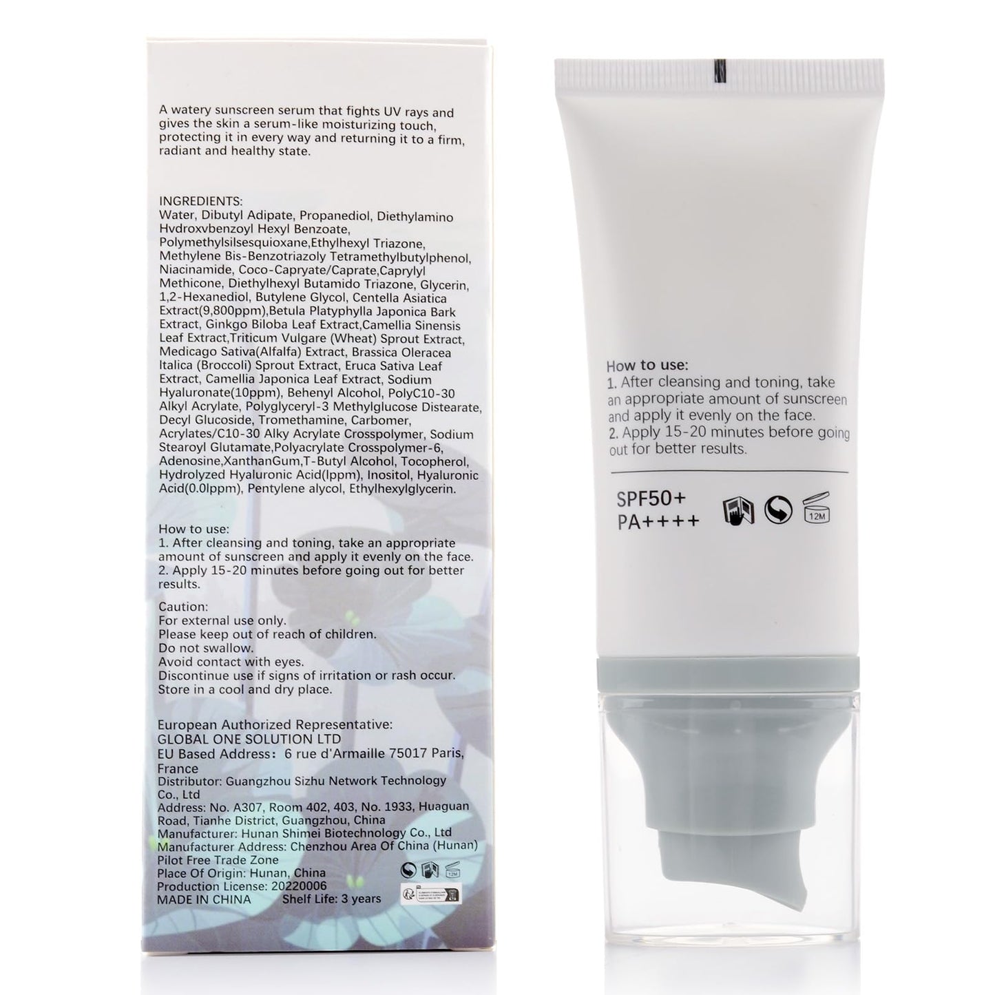 Centella Sunscreen SPF 50, Hyalu Cica Sunscreen for Face, Water Resistant Strong UV Protection No White Cast, Madagascar Face Sun Screen Oil Free, Water Fit Sun Serum(Blue 1)